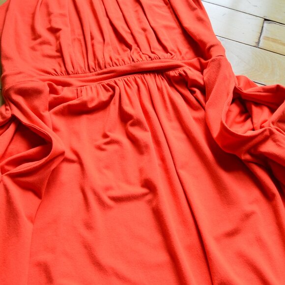 Boden Women's Sleeveless Smock Waist Midi Dress US 6R Orange - Picture 6 of 11